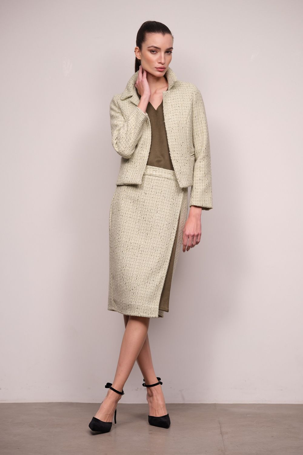 Saia Tweed Verde Florença