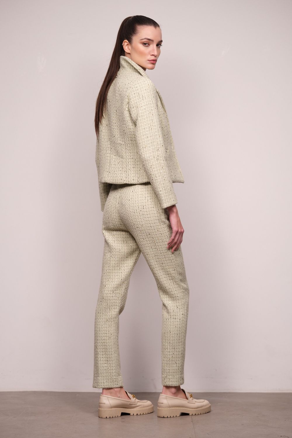 Calça Tweed Verde Florença