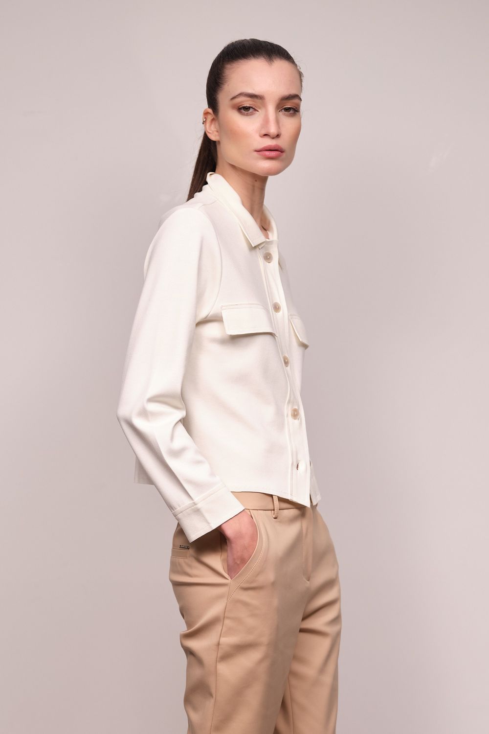 Jaqueta Malha Off White Dalia
