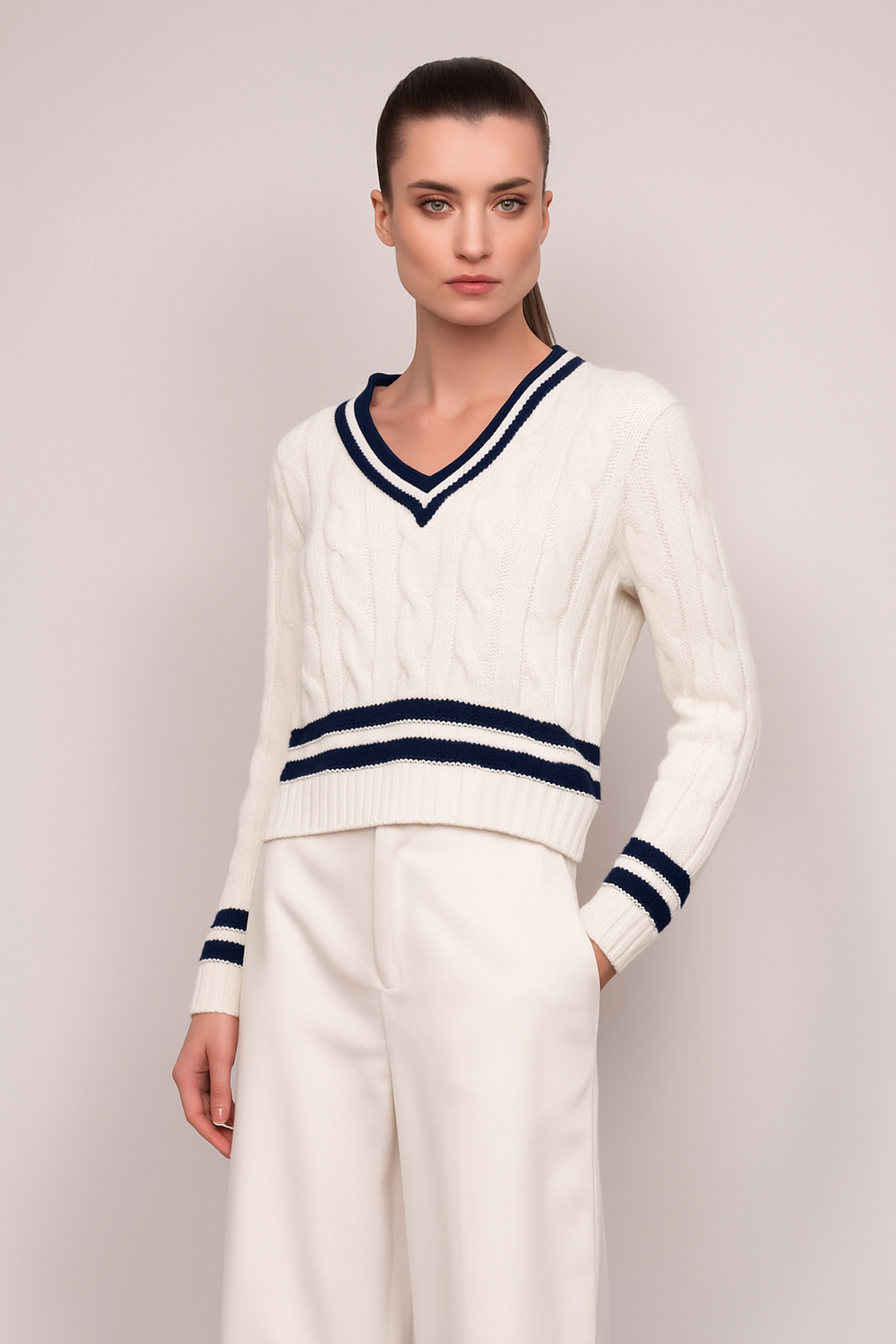 Tricot Trançado Off White Jaqueline