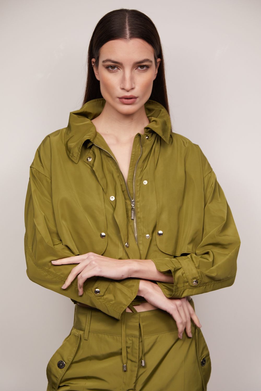 Jaqueta Tecido Tecnológico Verde Fabiana