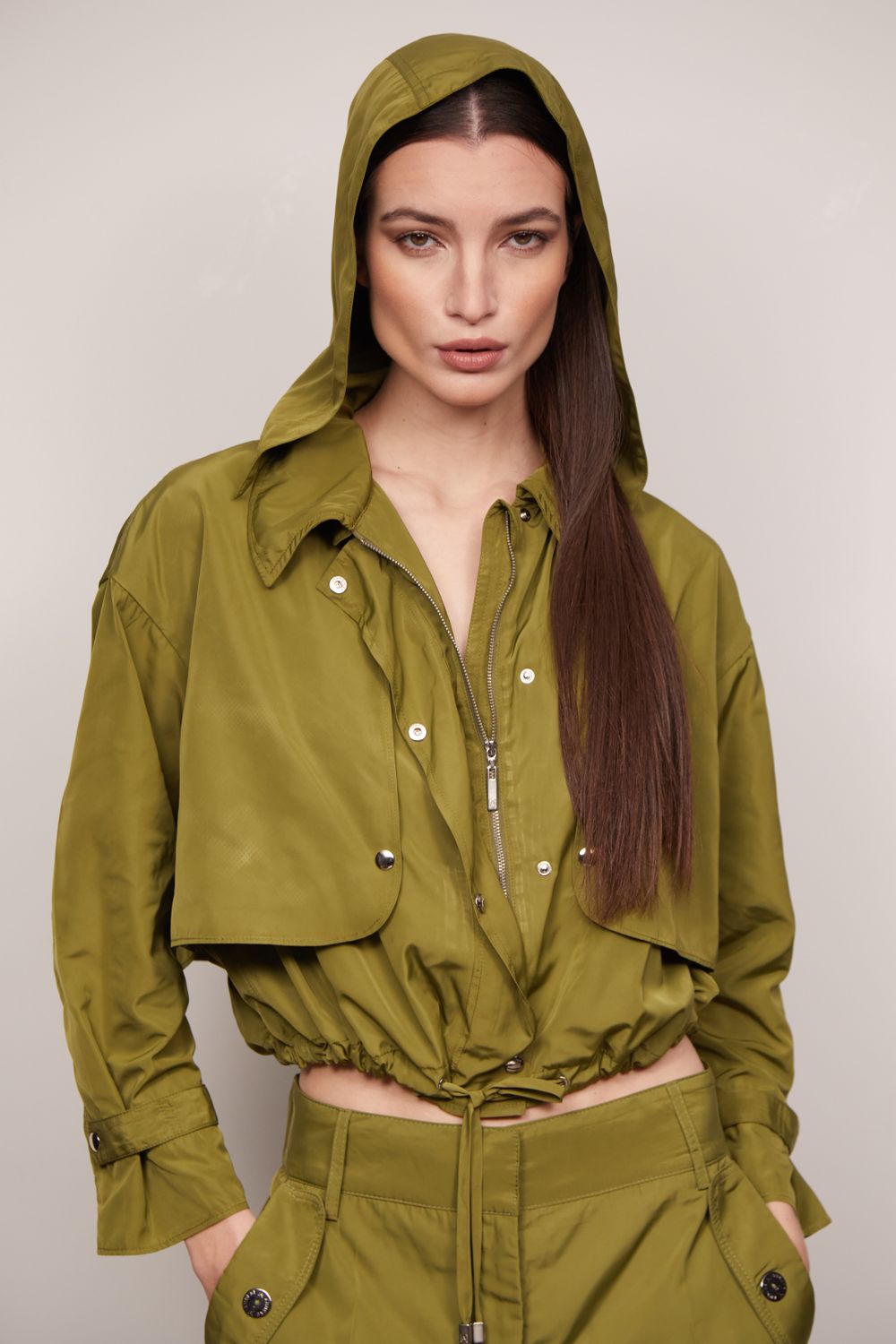 Jaqueta Tecido Tecnológico Verde Fabiana