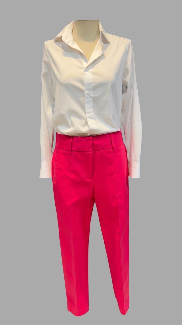 Calça Jogging Reta de Viscolinho Pink Lucia