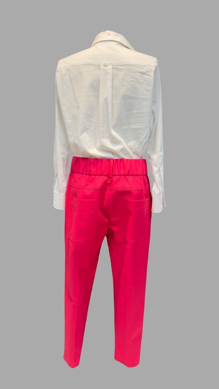 Calça Jogging Reta de Viscolinho Pink Lucia