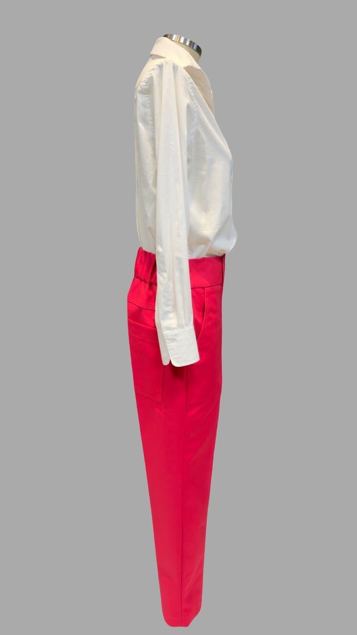 Calça Jogging Reta de Viscolinho Pink Lucia