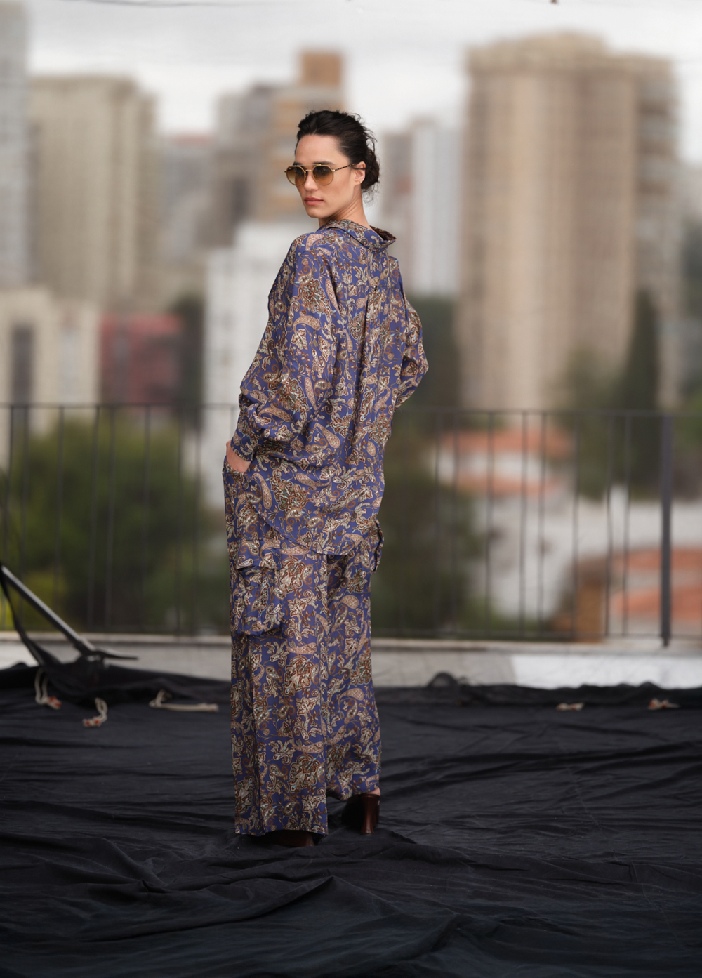 Calça Jogging em Crepe Estampado Maitê