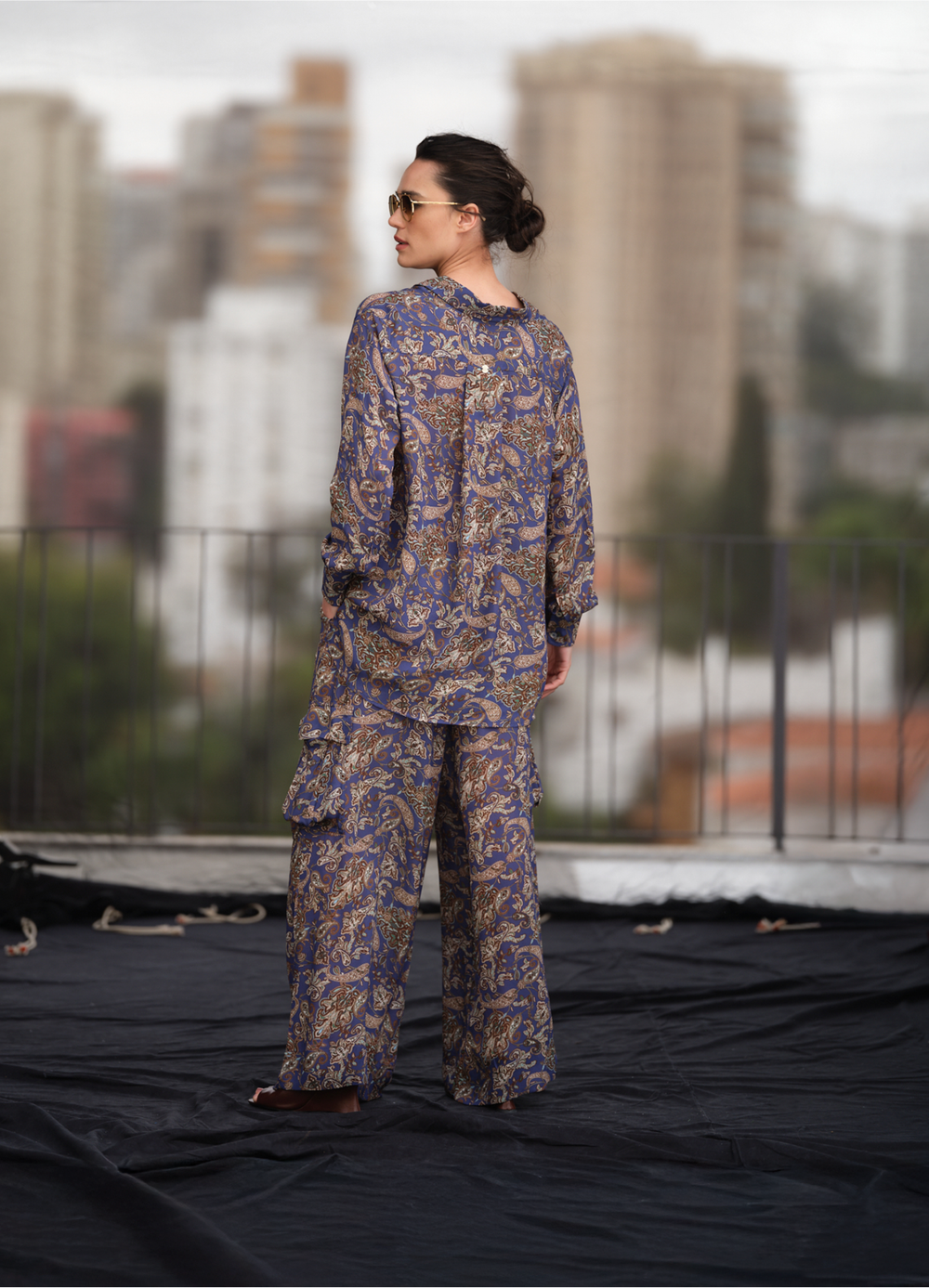 Calça Jogging em Crepe Estampado Maitê