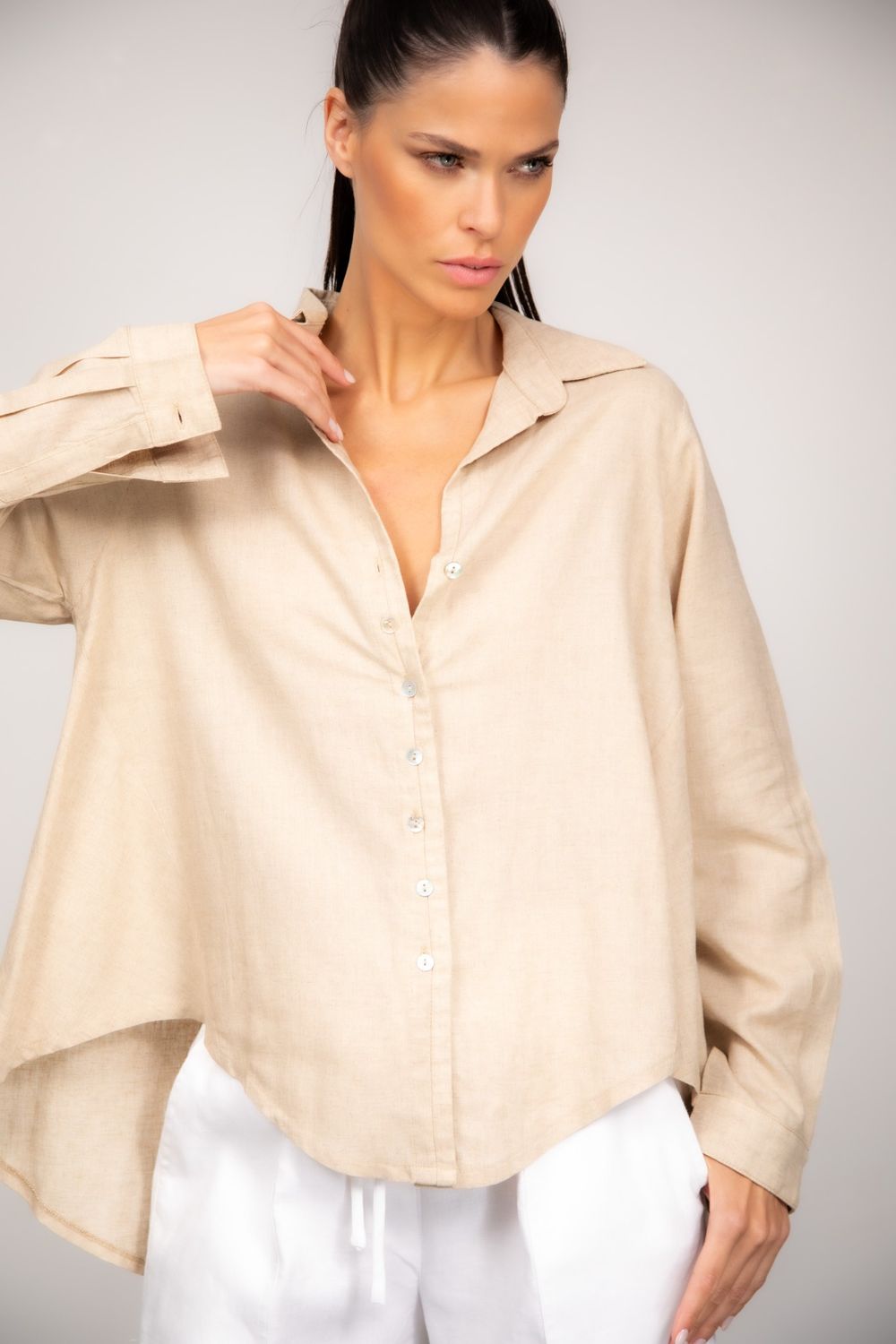 Camisa  Viscolinho  Natural Julia