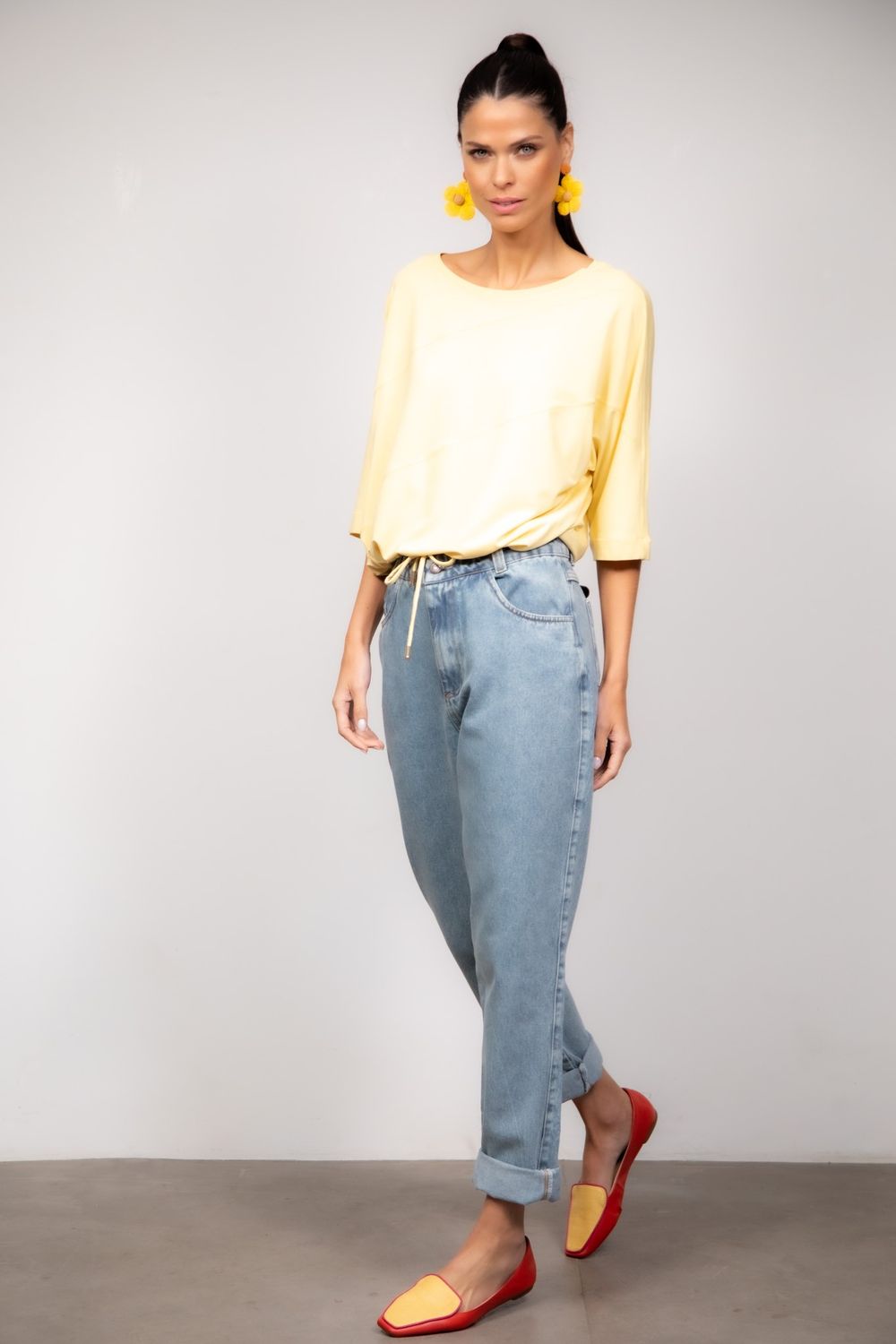 Blusa em Viscose Amarelo  Ivete