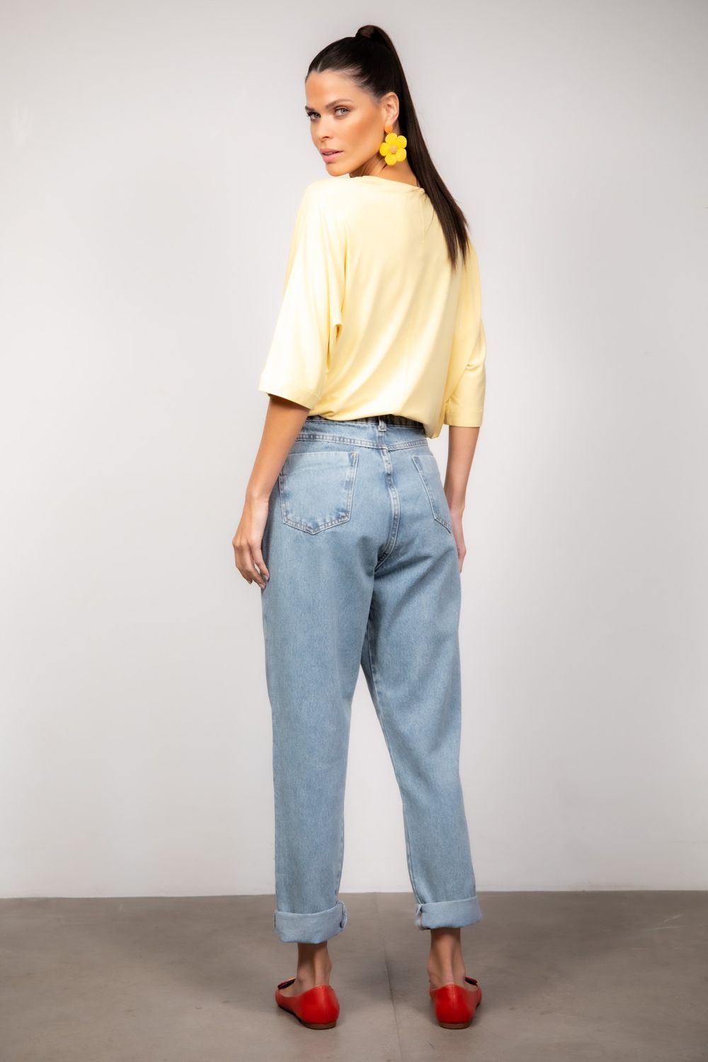Blusa em Viscose Amarelo  Ivete