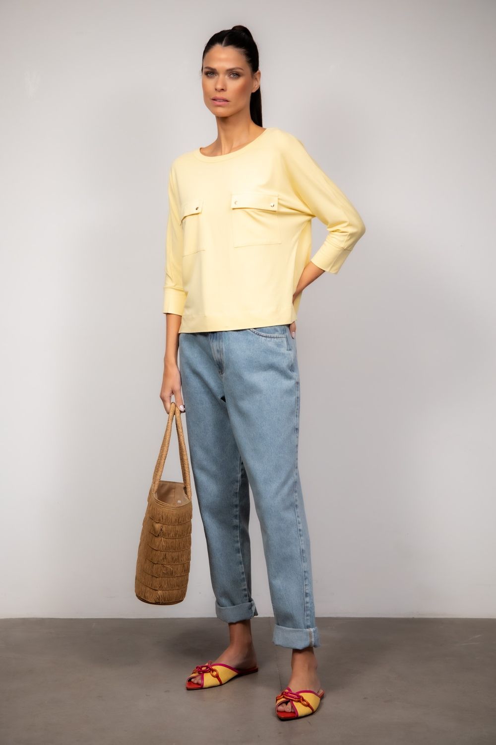 Blusa em Malha Amarela Flavia