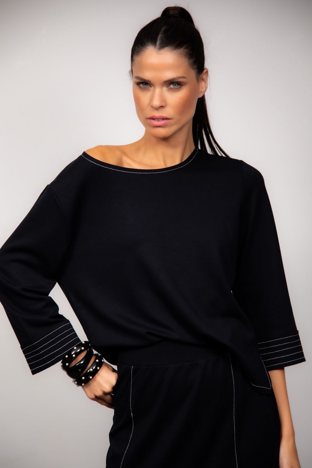 Conjunto de Saia Malha Preto Beatrice