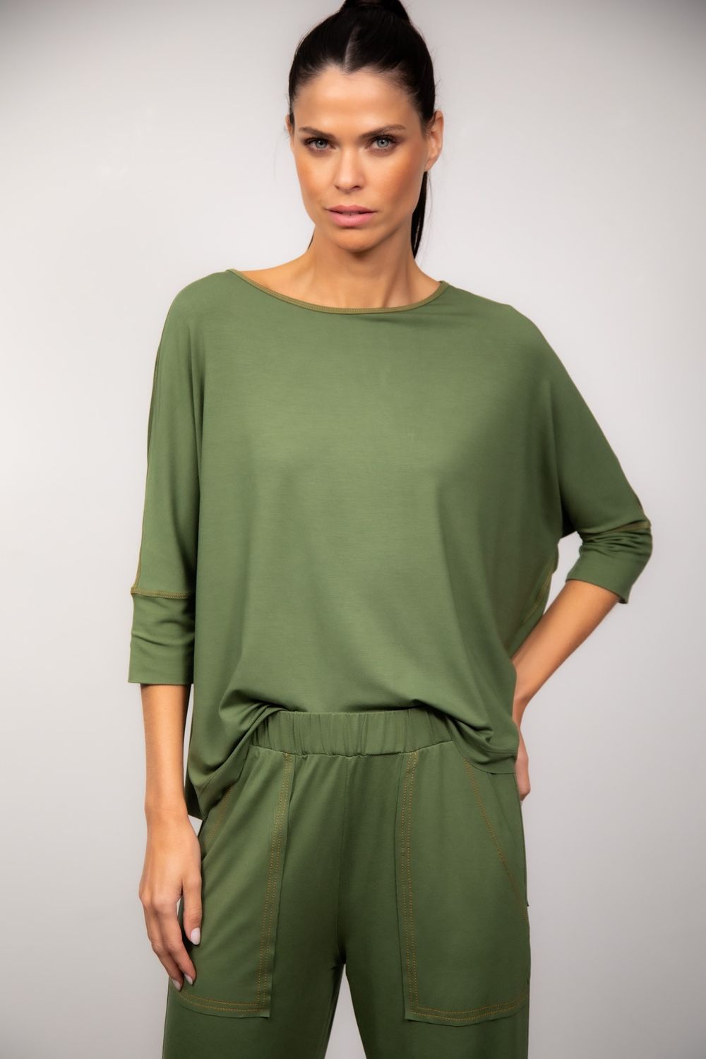 Conjunto Pantalona em Malha Verde Ana Clara