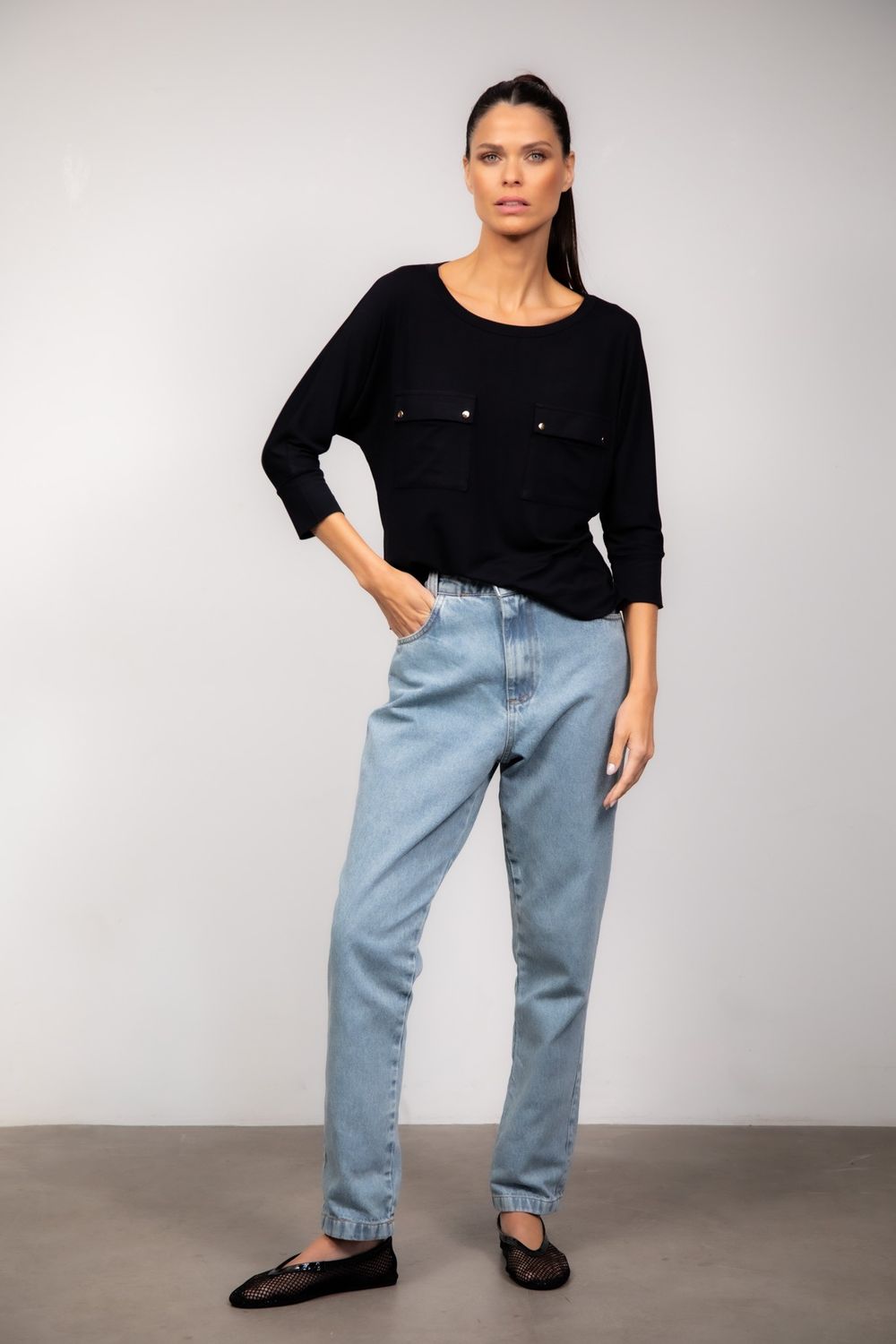 Blusa  Malha Preto Flavia