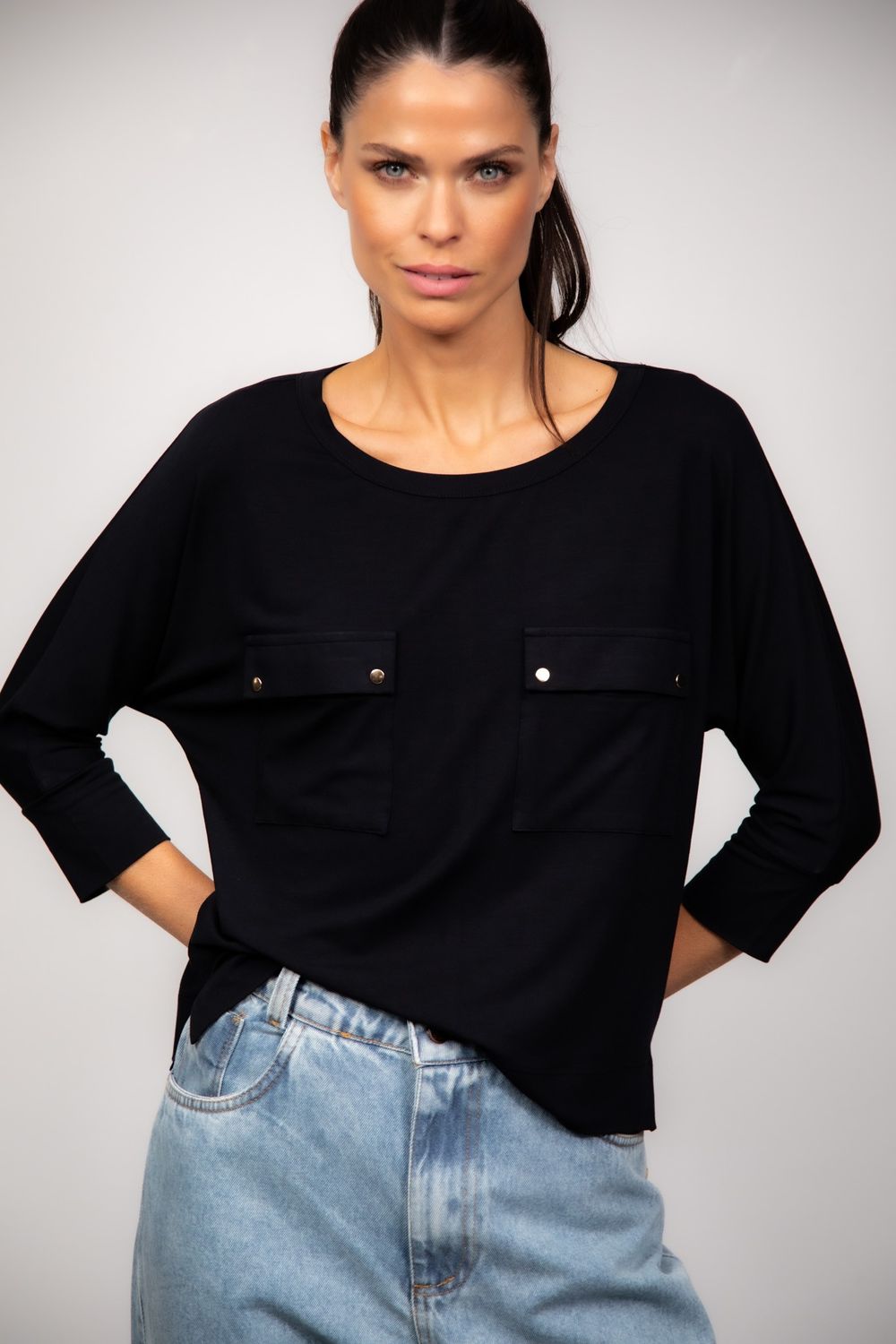 Blusa  Malha Preto Flavia