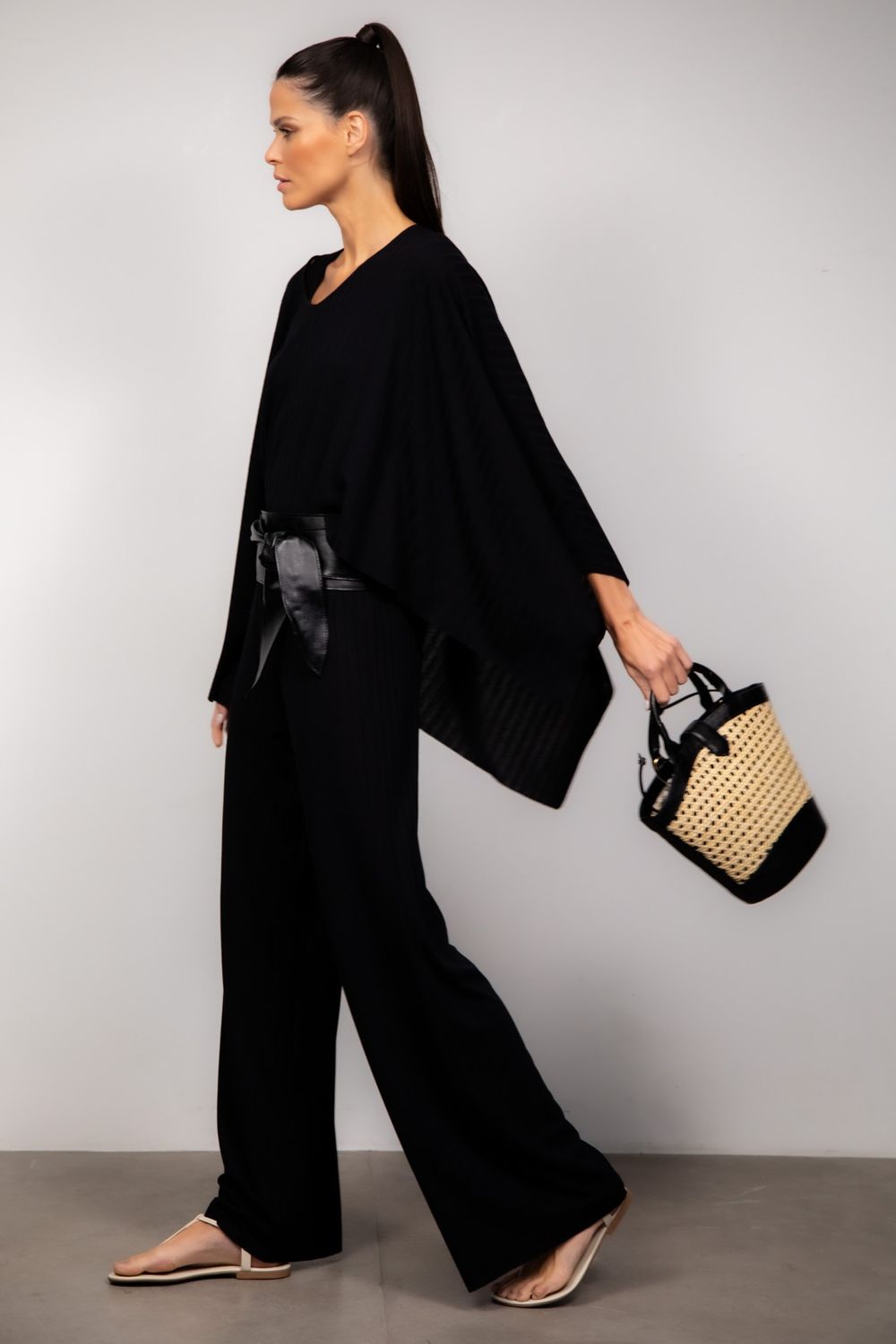 Faixa Couro Preto Isadora