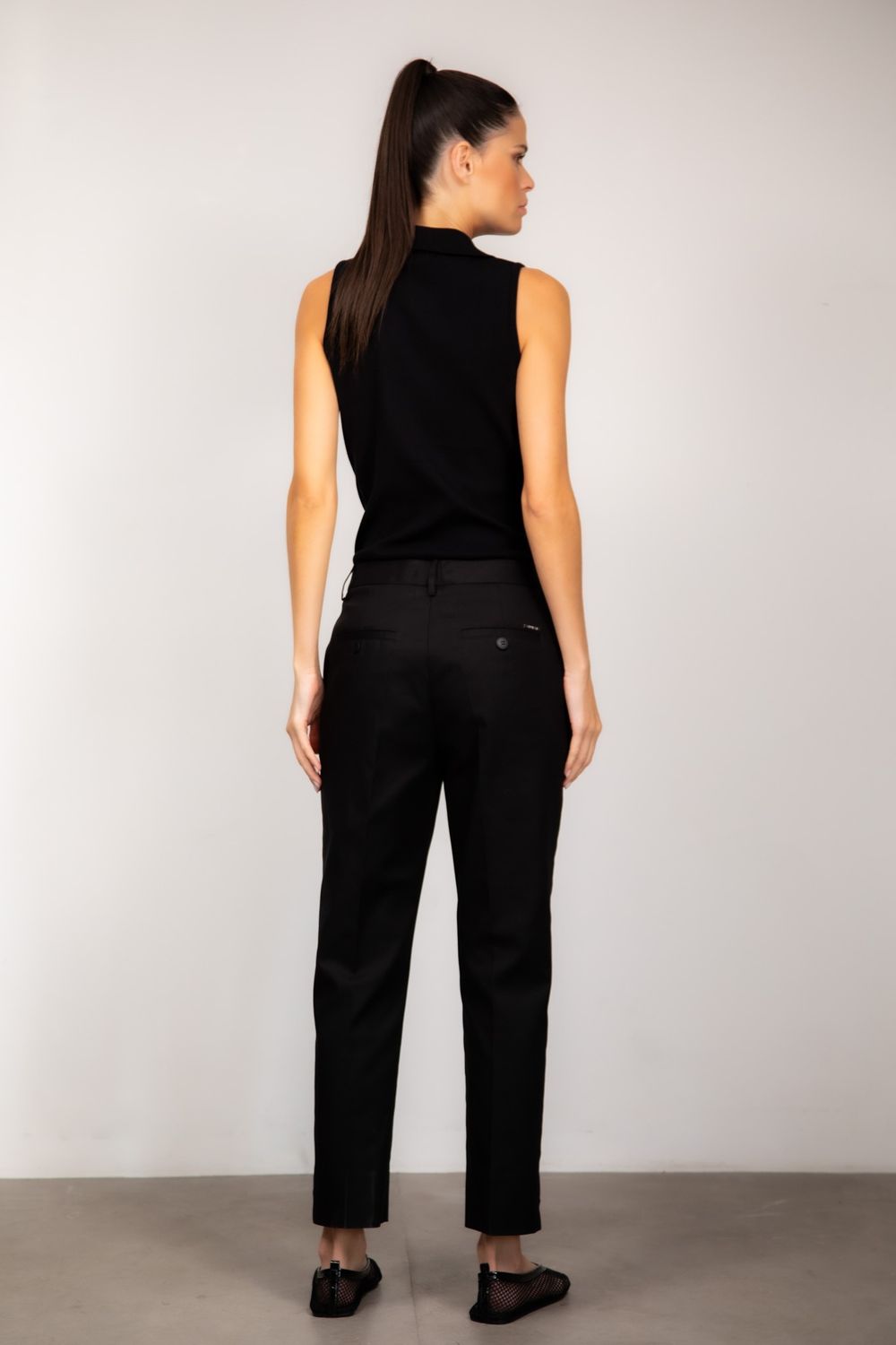 Calça Alfaiataria Algodão Preto Vivian