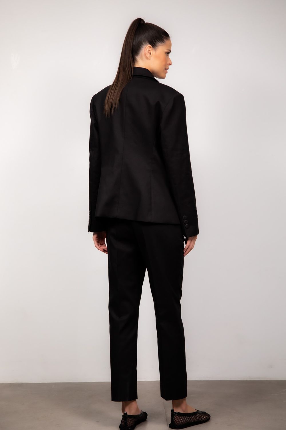 Calça Alfaiataria Algodão Preto Vivian