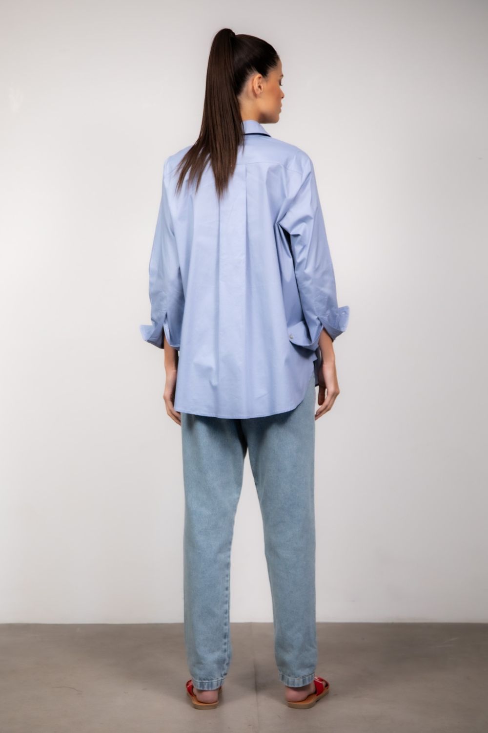 Camisa Tricoline Azul Maite