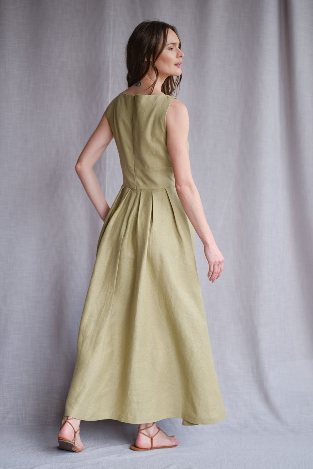 Vestido Longo Linho Cana Sofia CB