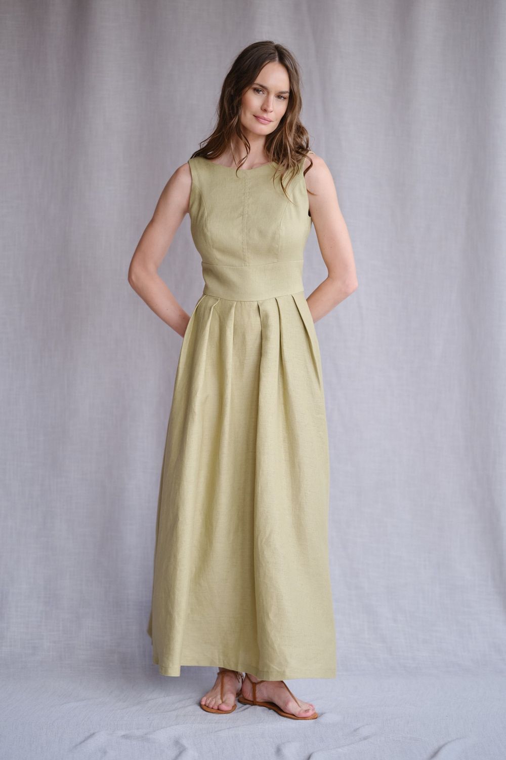 Vestido Longo Linho Cana Sofia CB