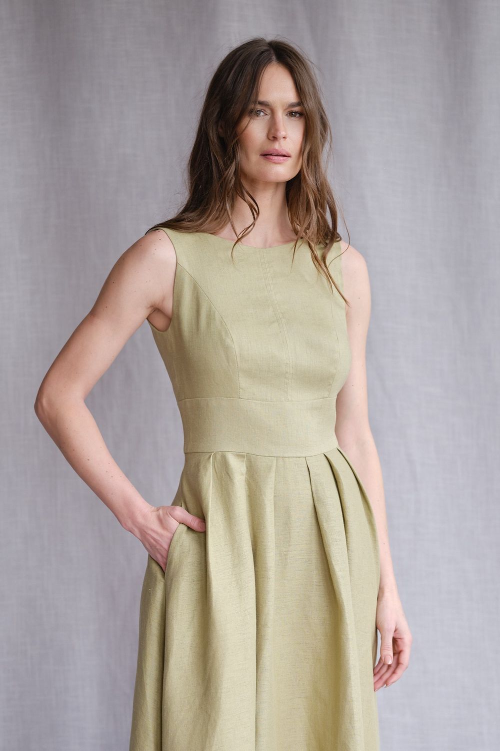 Vestido Longo Linho Cana Sofia CB