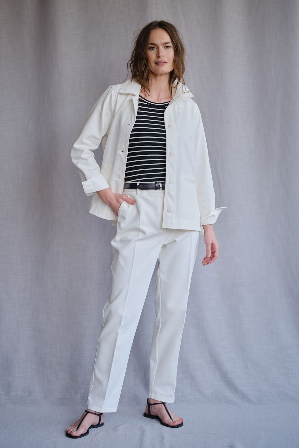 Jaqueta Caban Sarja Off White Vitoria CB
