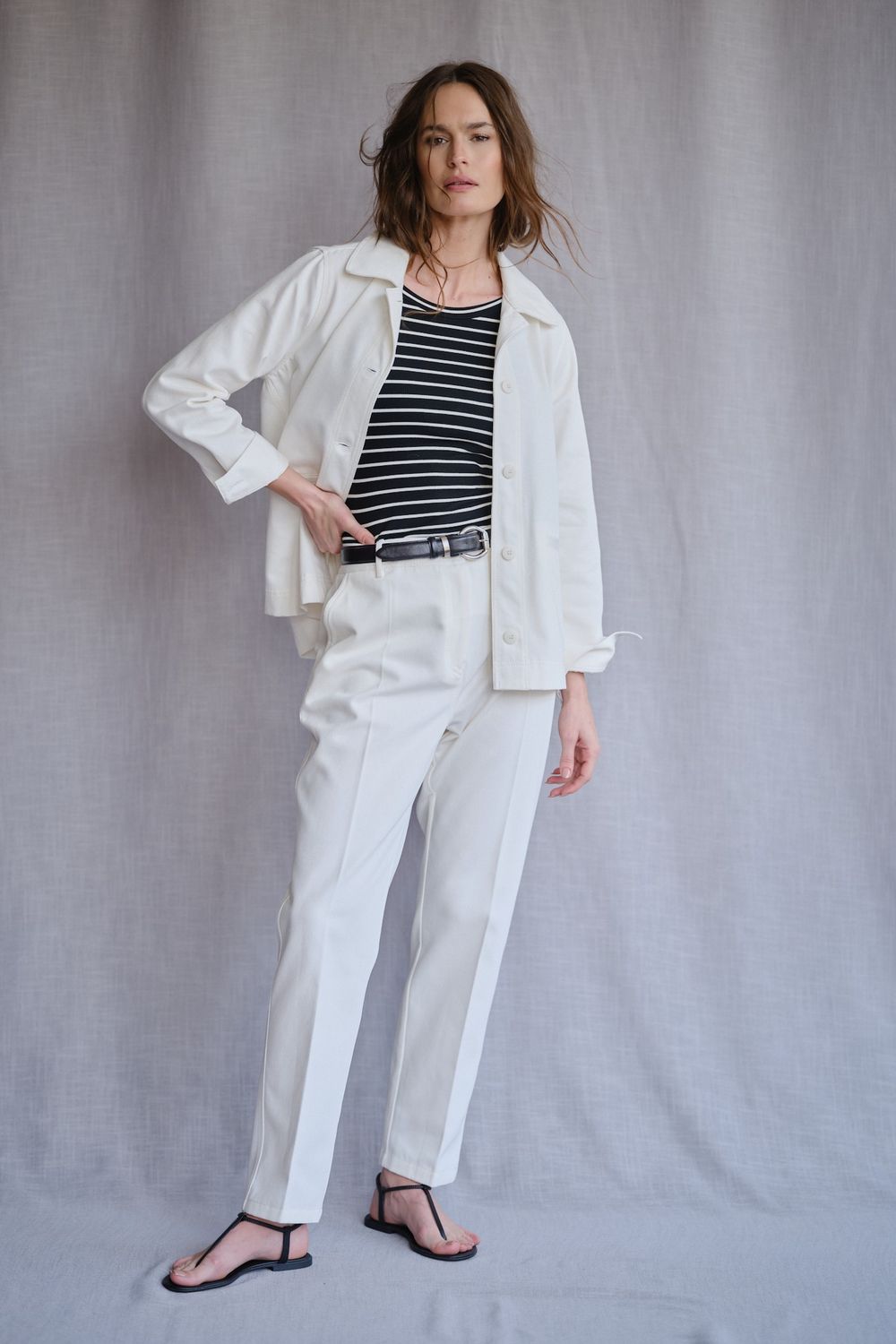 Jaqueta Caban Sarja Off White Vitoria CB