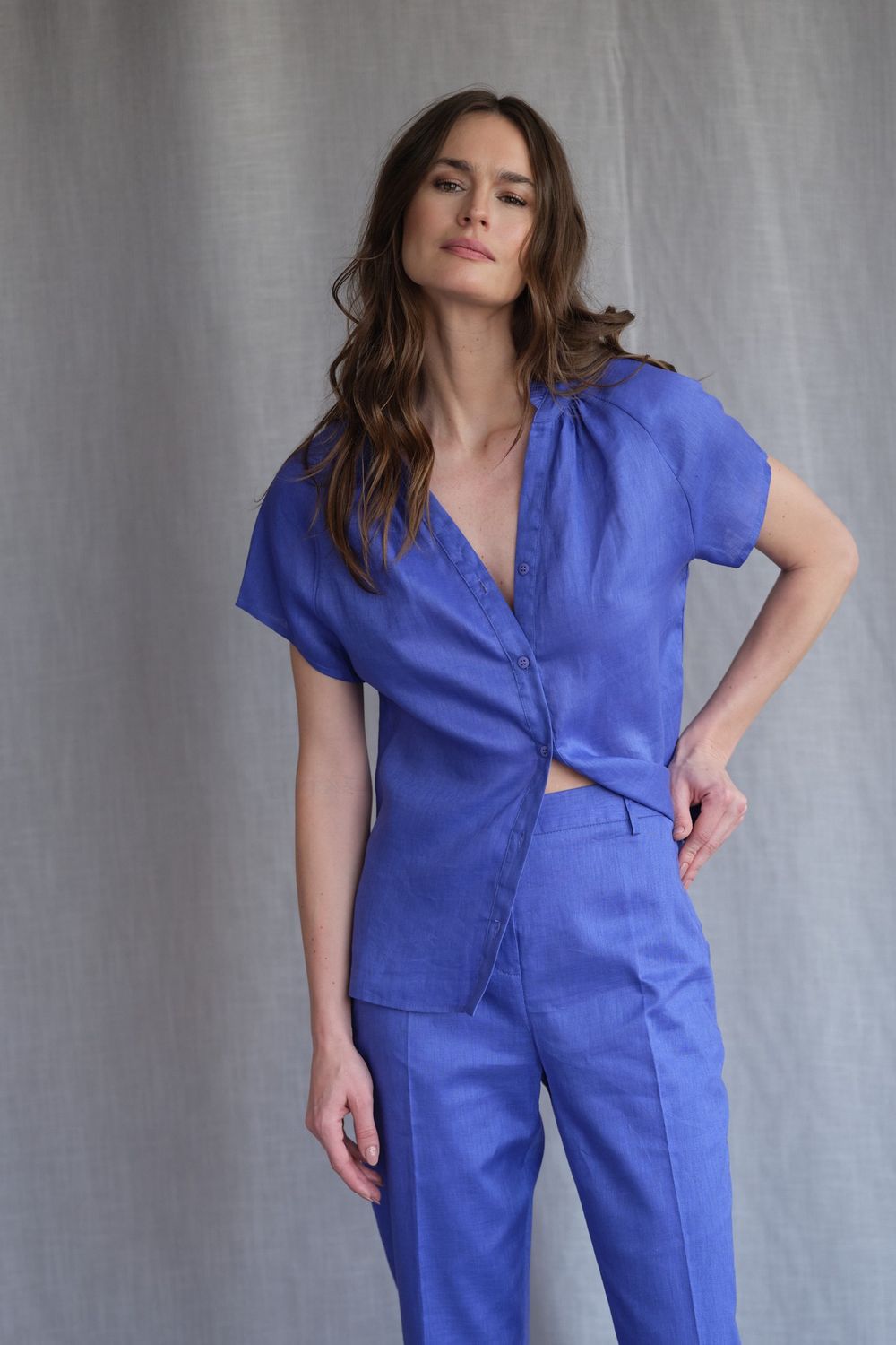 Blusa Linho Violeta Sofia CB