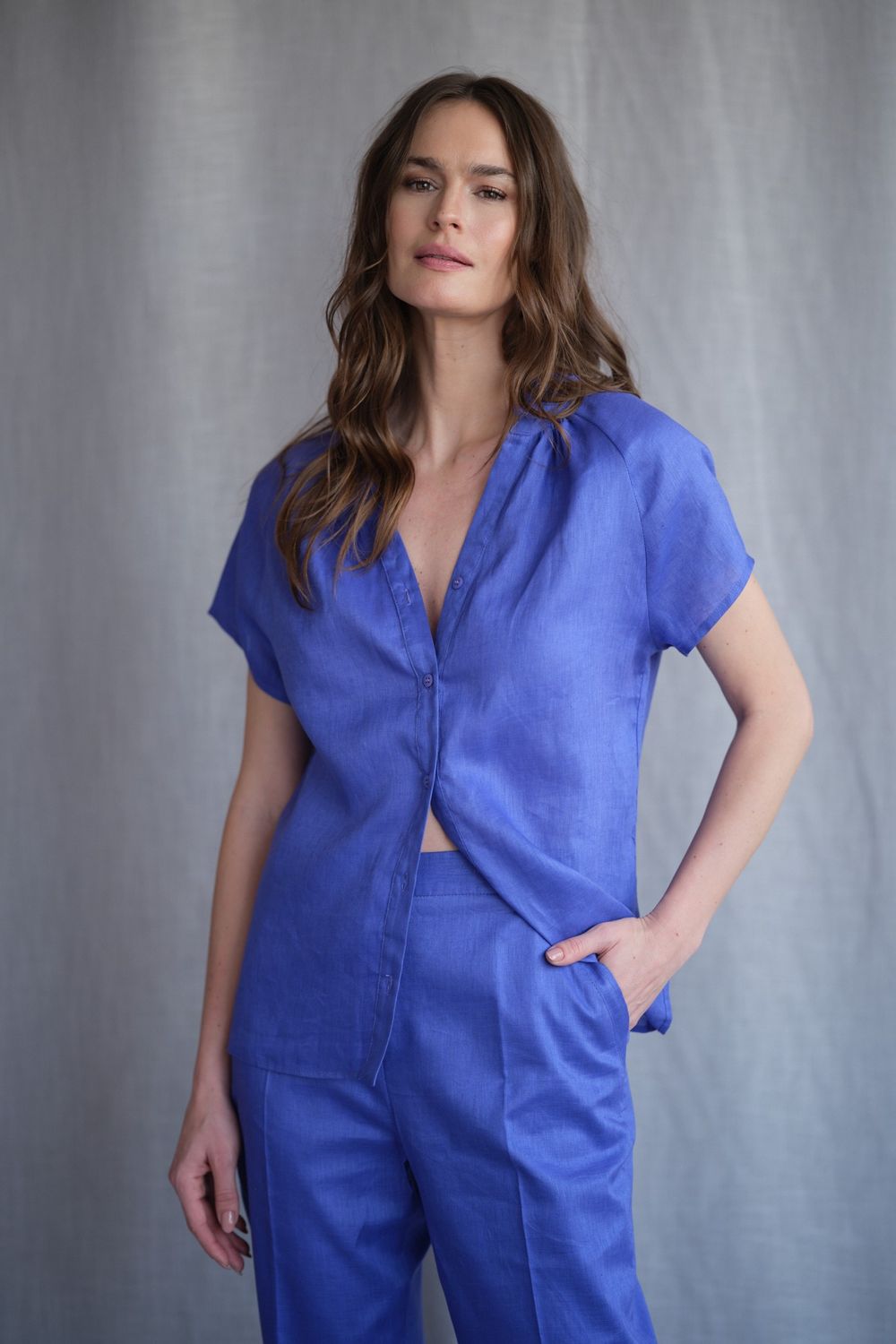 Blusa Linho Violeta Sofia CB