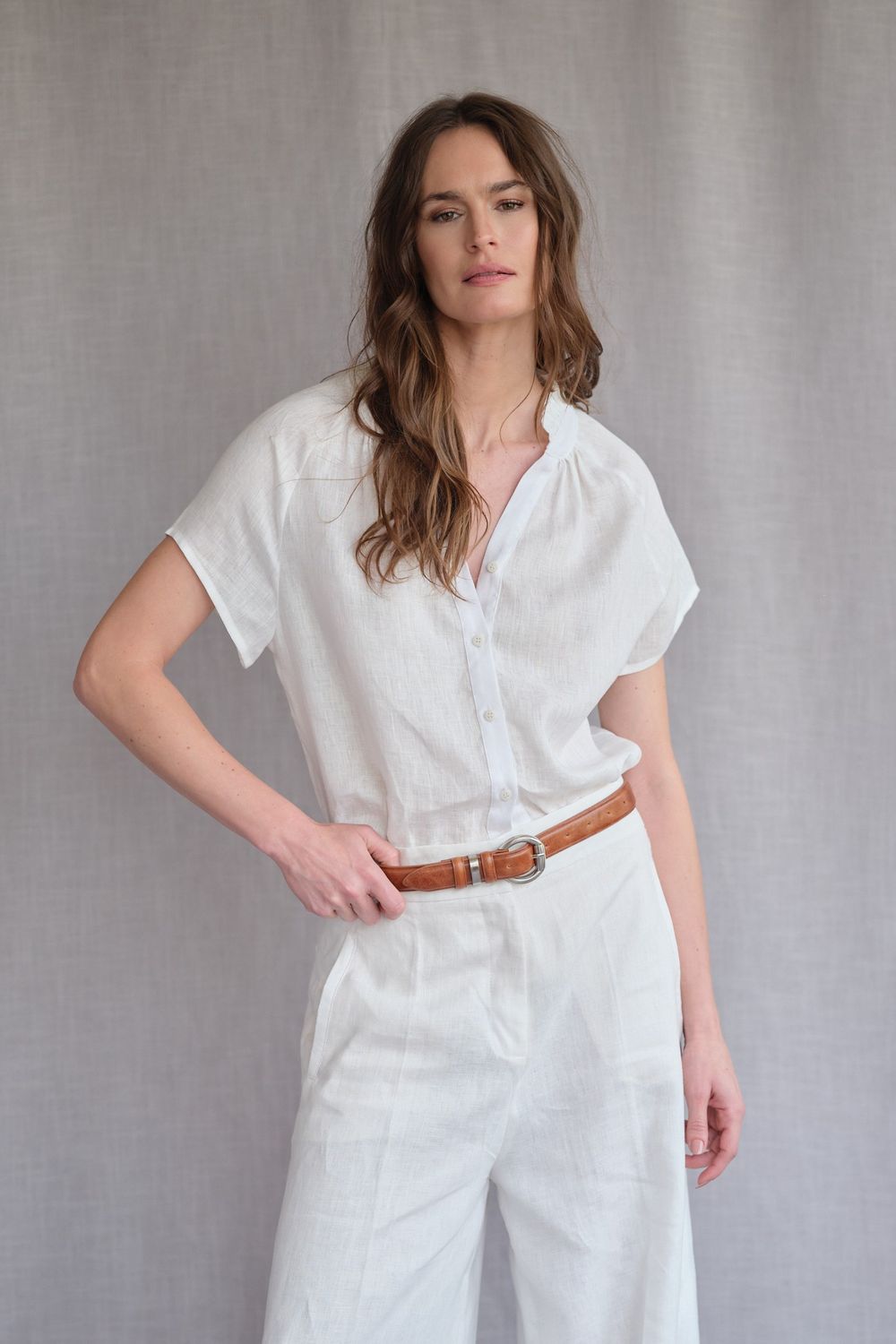 Blusa Linho Off White Sofia CB