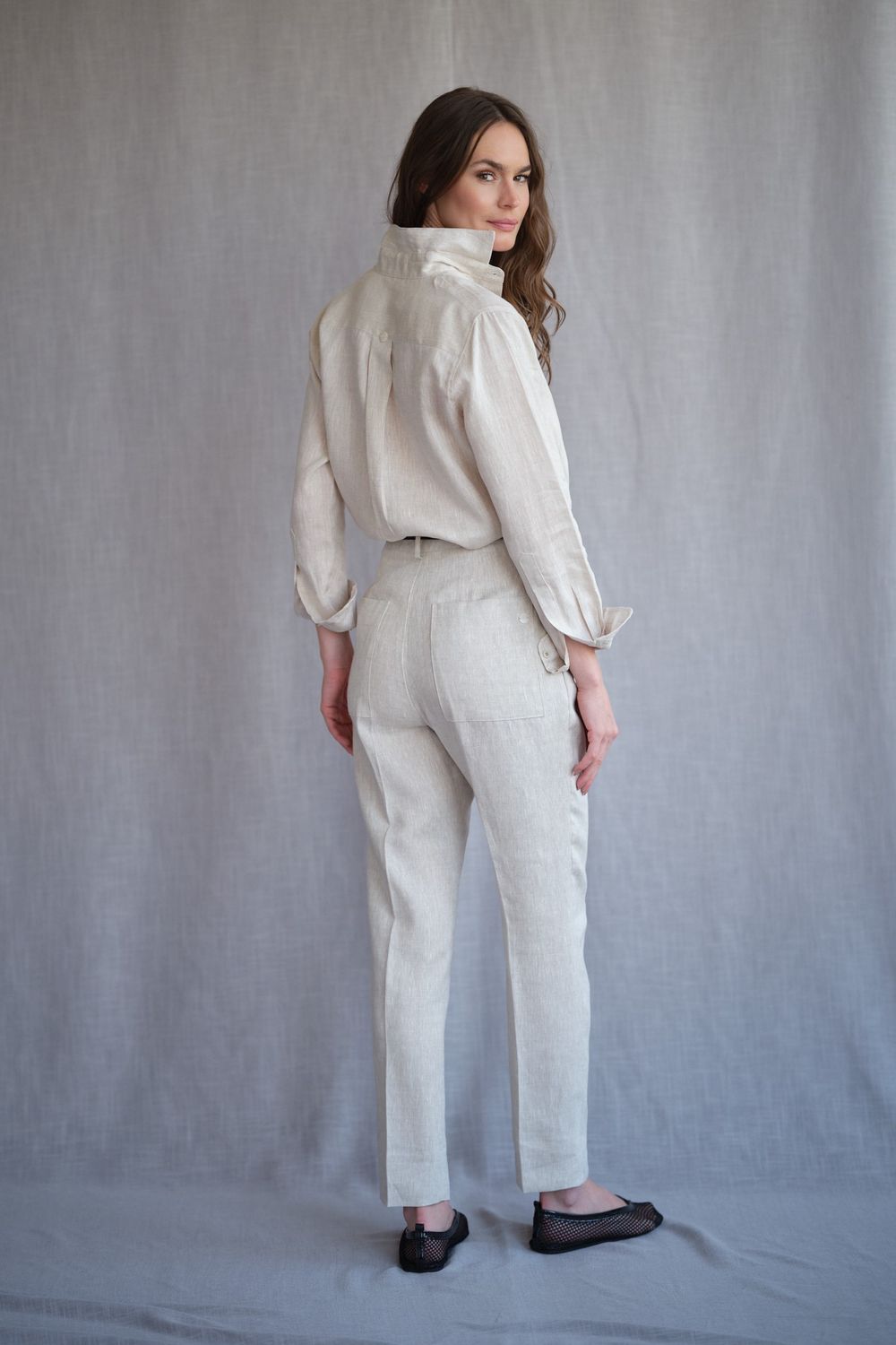 Calça Reta Linho Natural Sofia CB