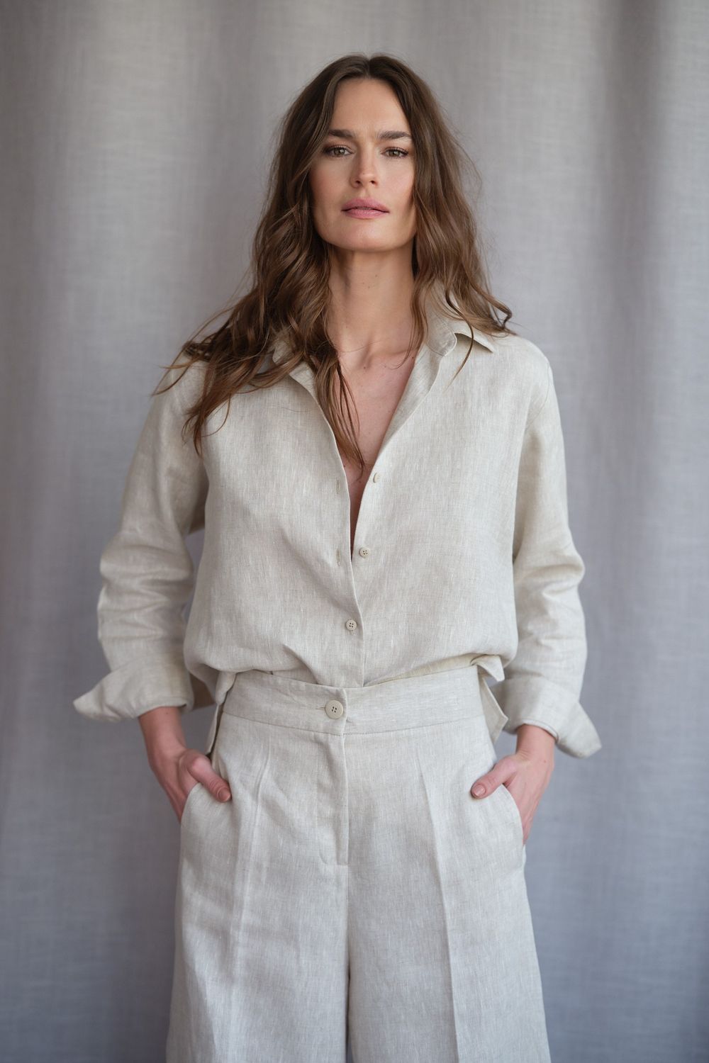 Camisa  Linho Natural Vanessa CB