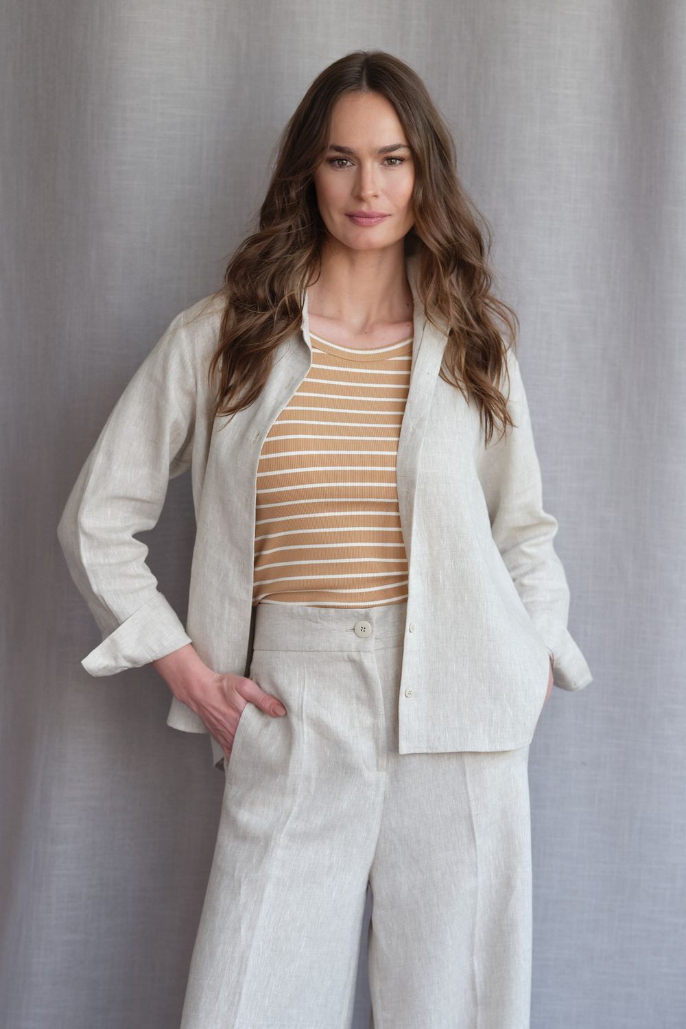 Camisa  Linho Natural Vanessa CB