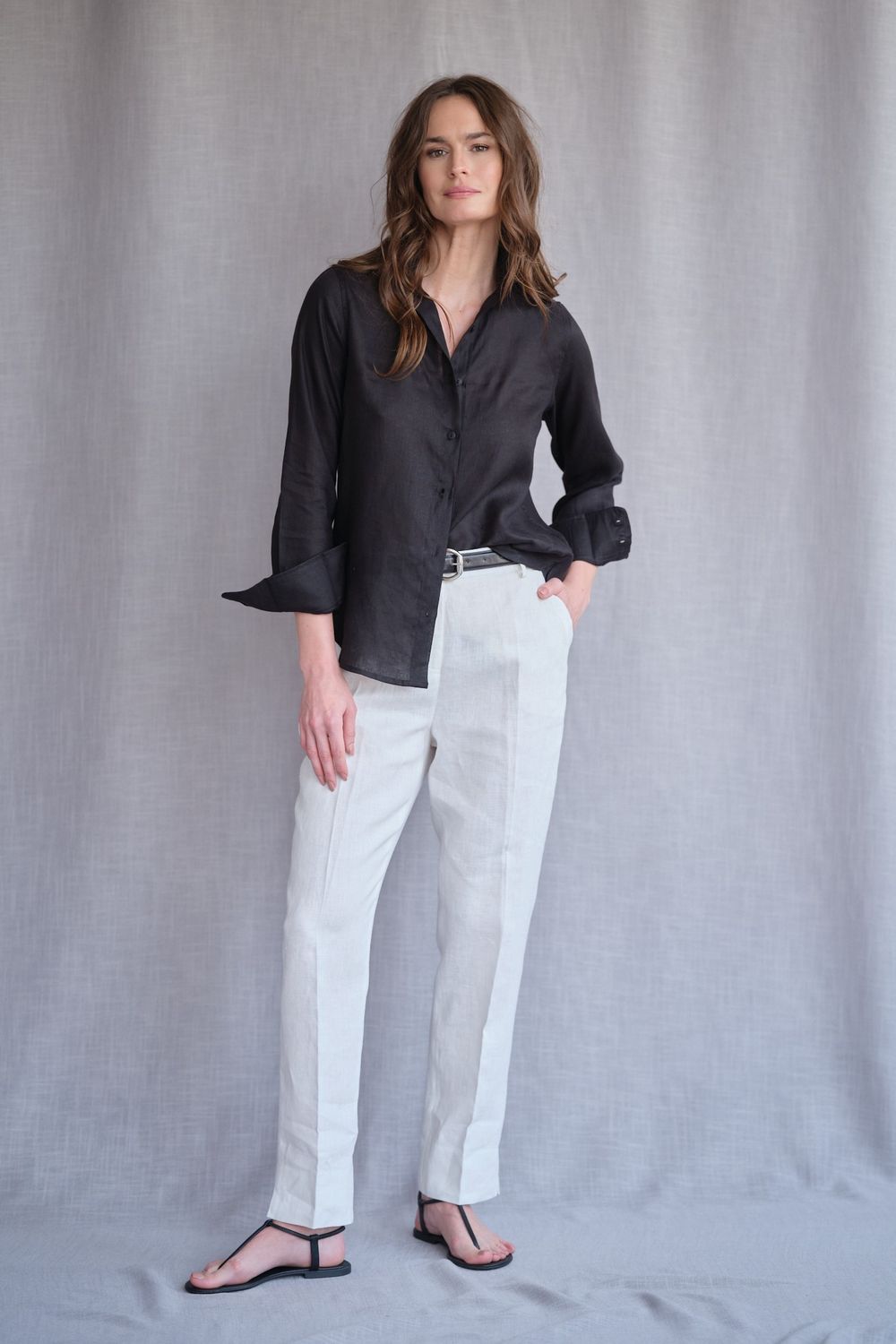 Camisa Linho Preto Valentina CB