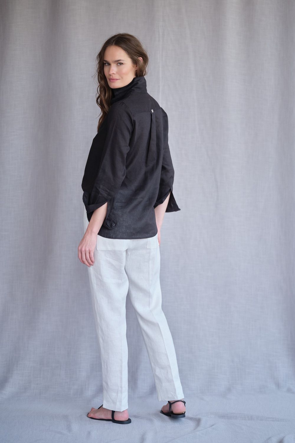 Camisa Linho Preto Valentina CB