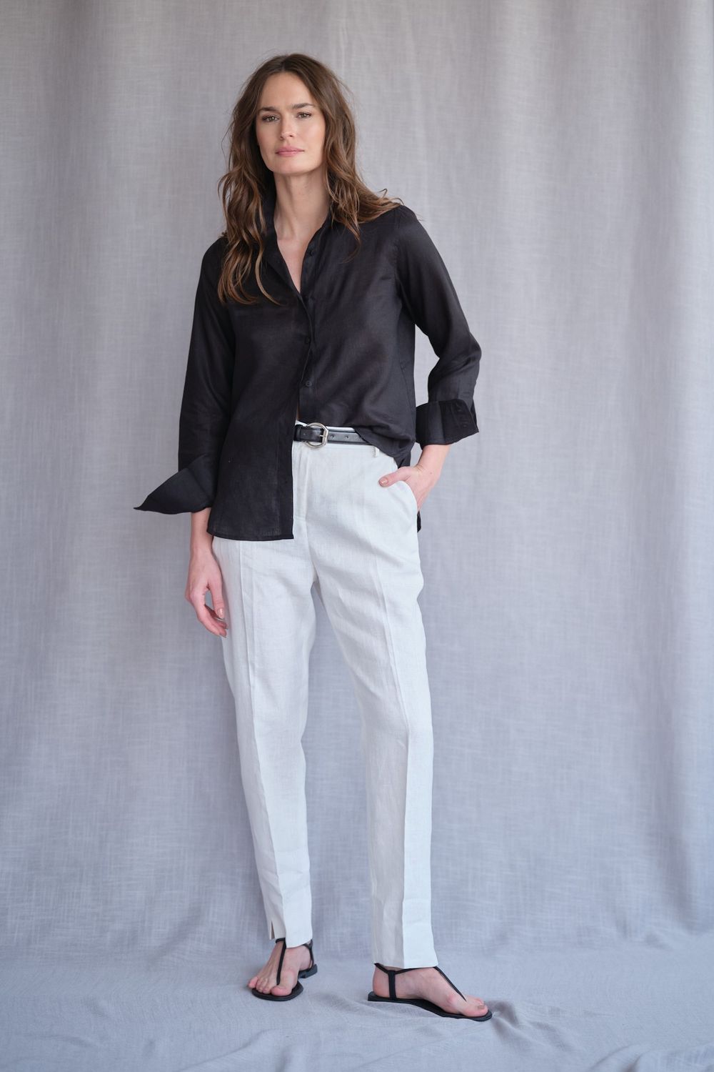 Camisa Linho Preto Valentina CB