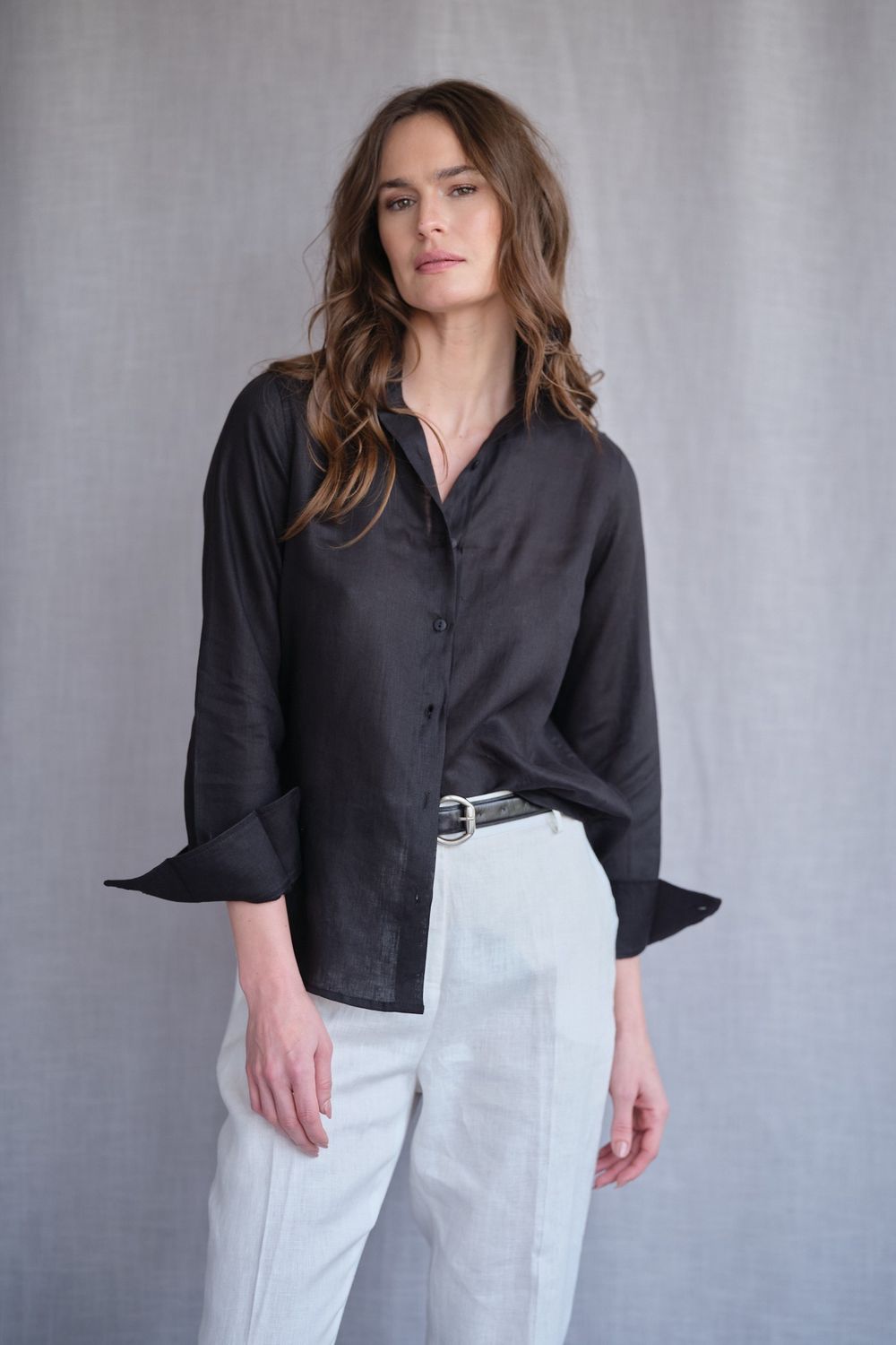 Camisa Linho Preto Valentina CB