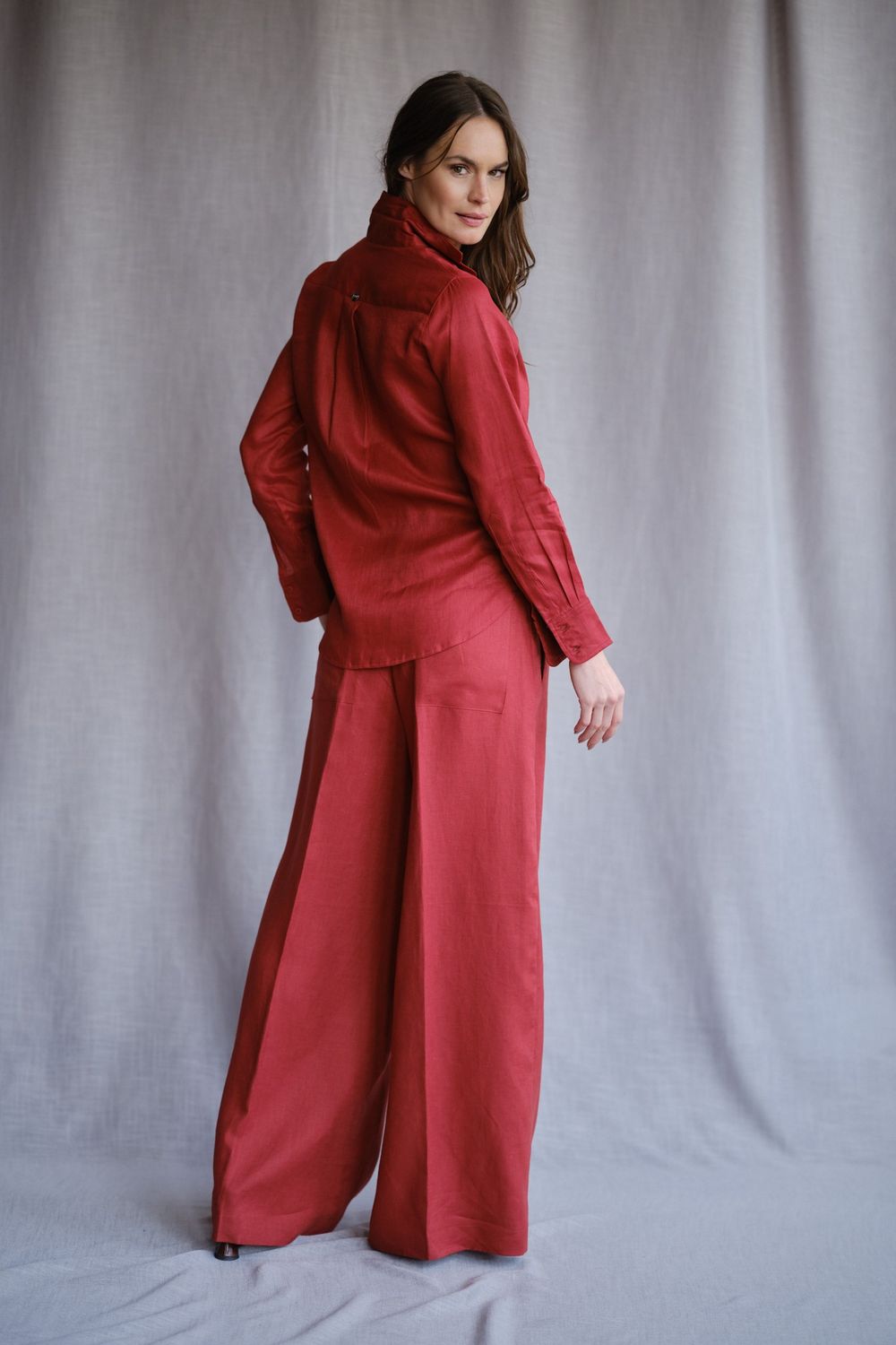 Camisa Linho Vermelho Valentina CB