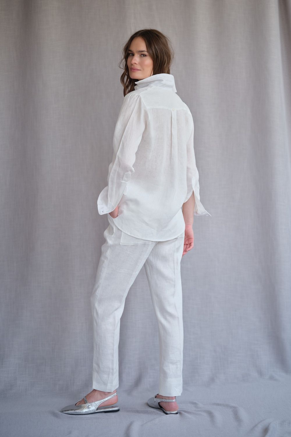Camisa Linho Off White Valentina CB
