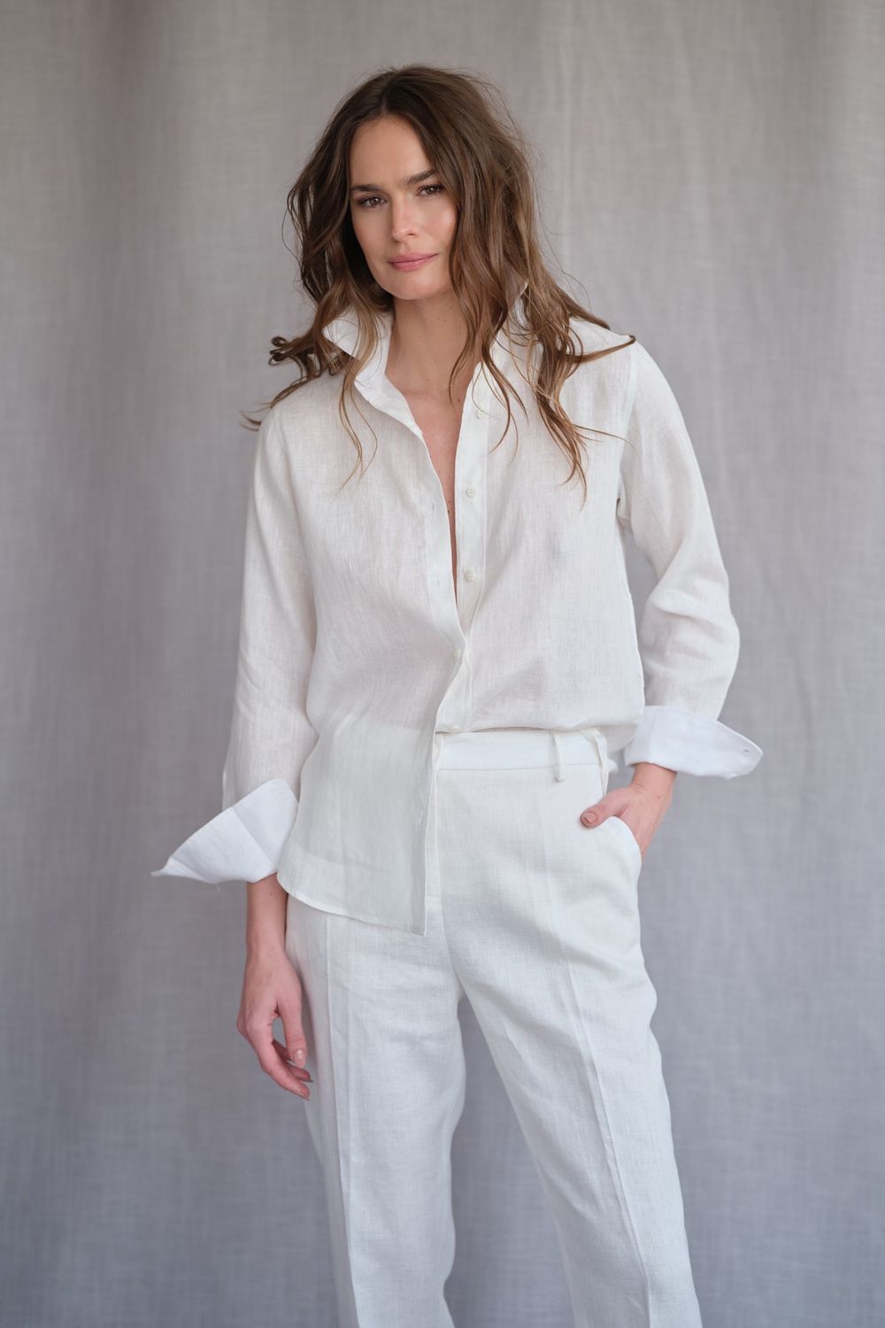 Camisa Linho Off White Valentina CB