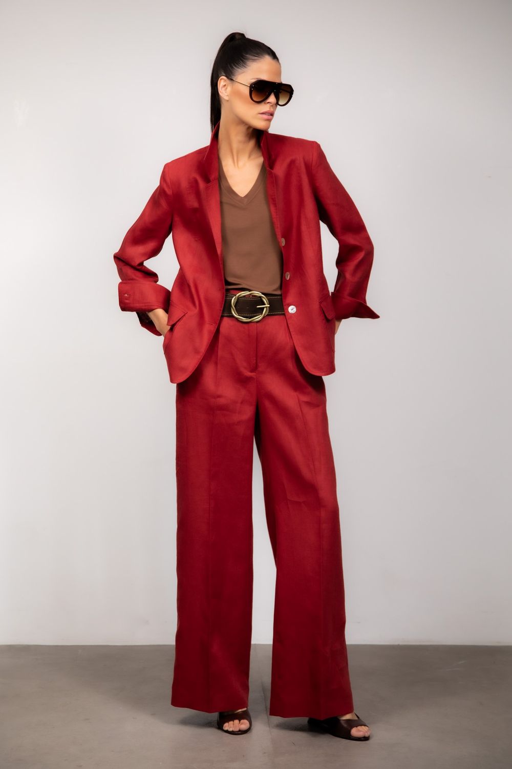 Blazer Linho Vermelho Bruna