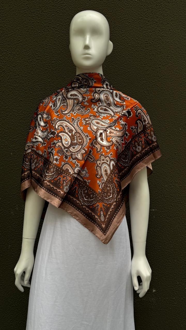 Lenço Estampado Laranja Livia