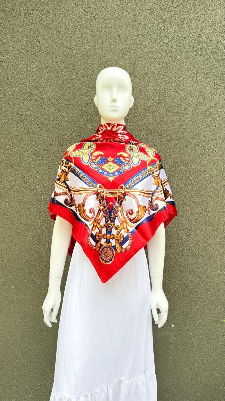 Lenço Estampado Vermelho Vivien