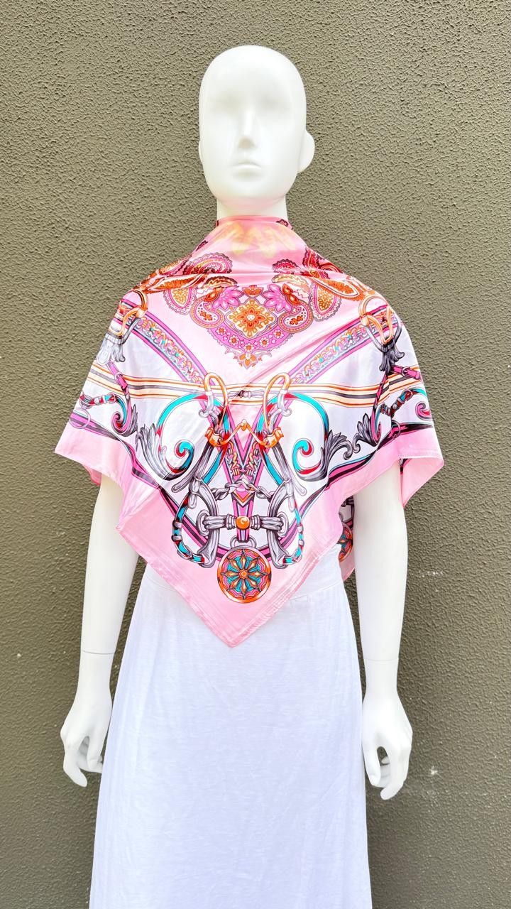 Lenço Estampado Rosa Vivien