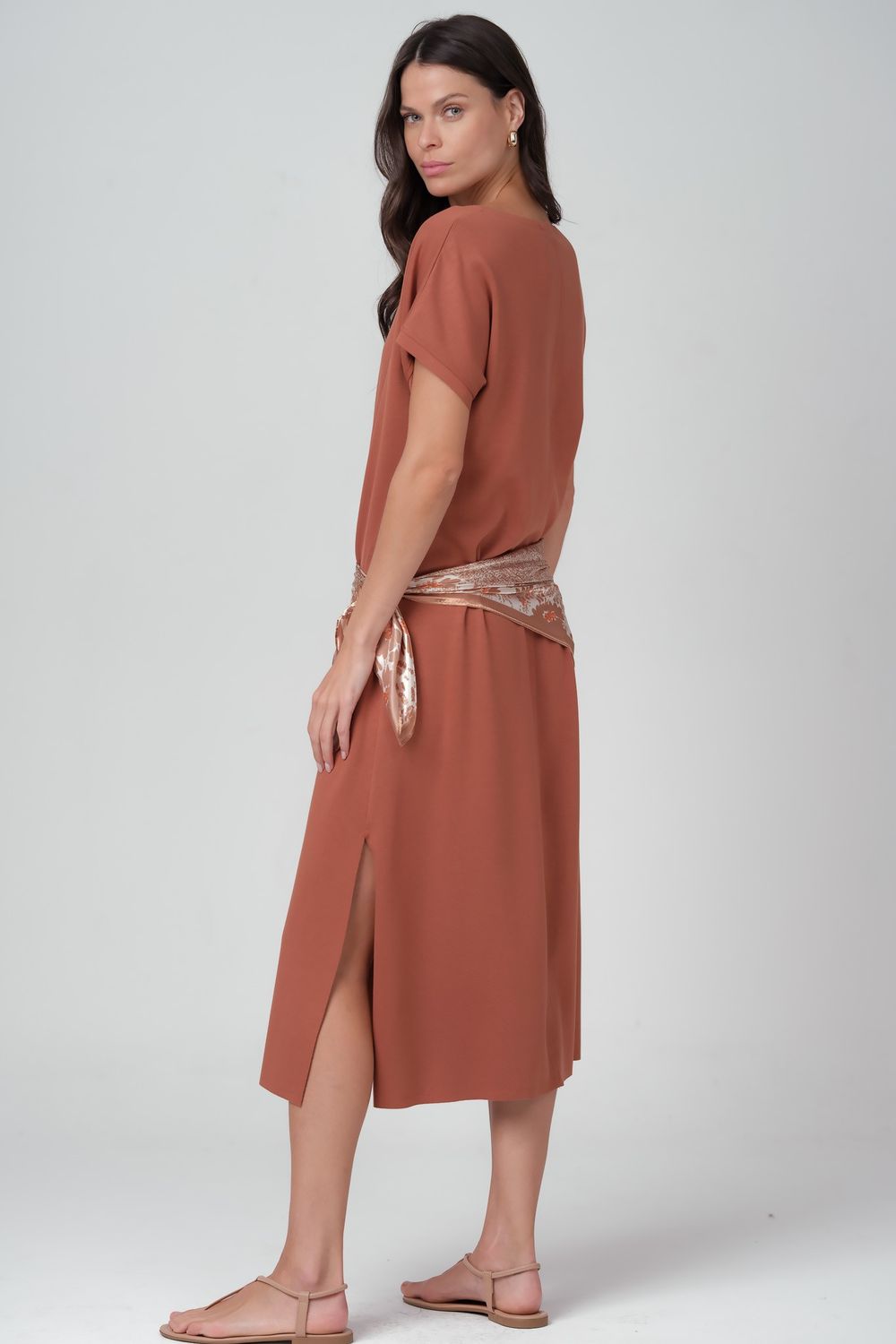 Vestido Malha Marrom Camila