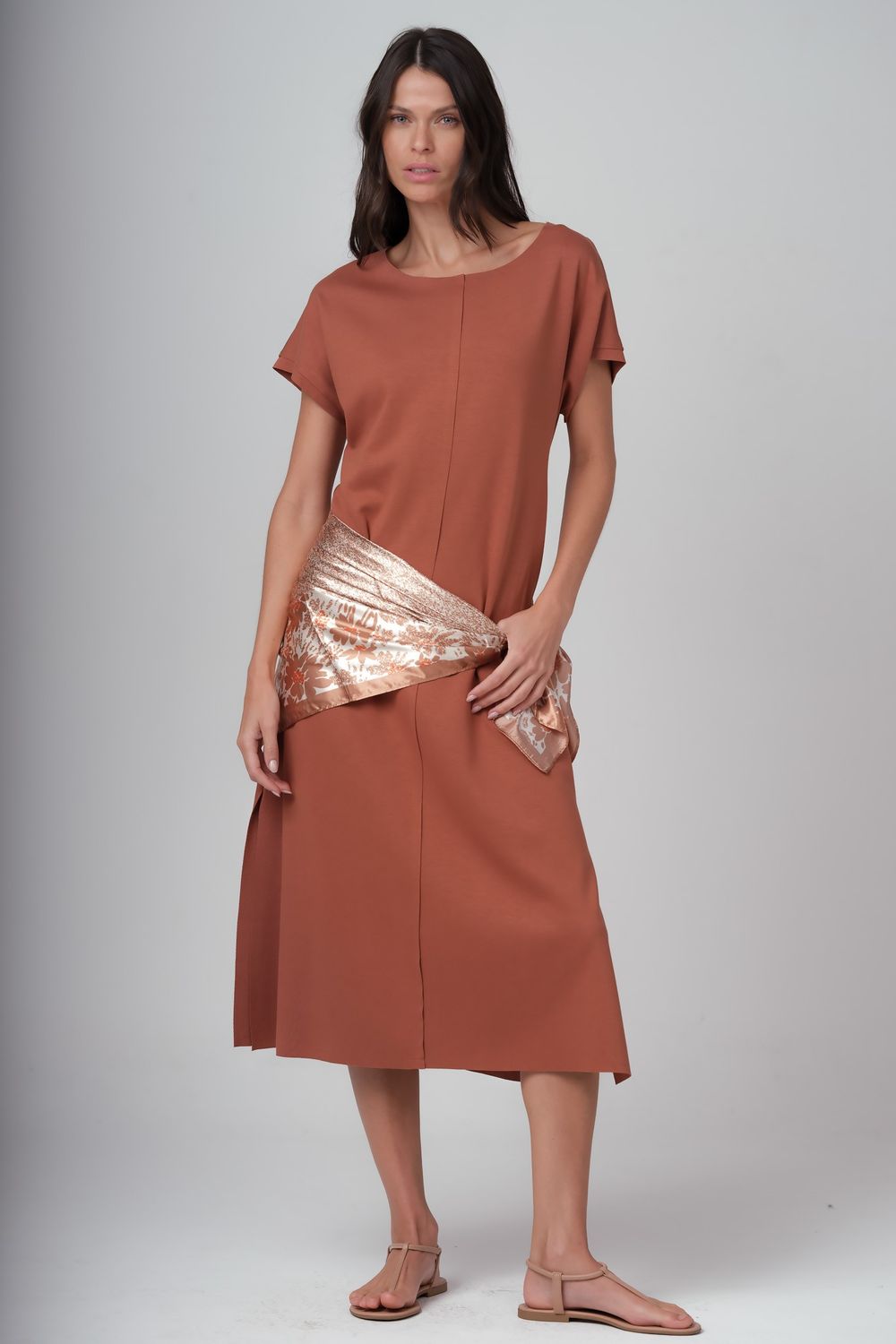 Vestido Malha Marrom Camila