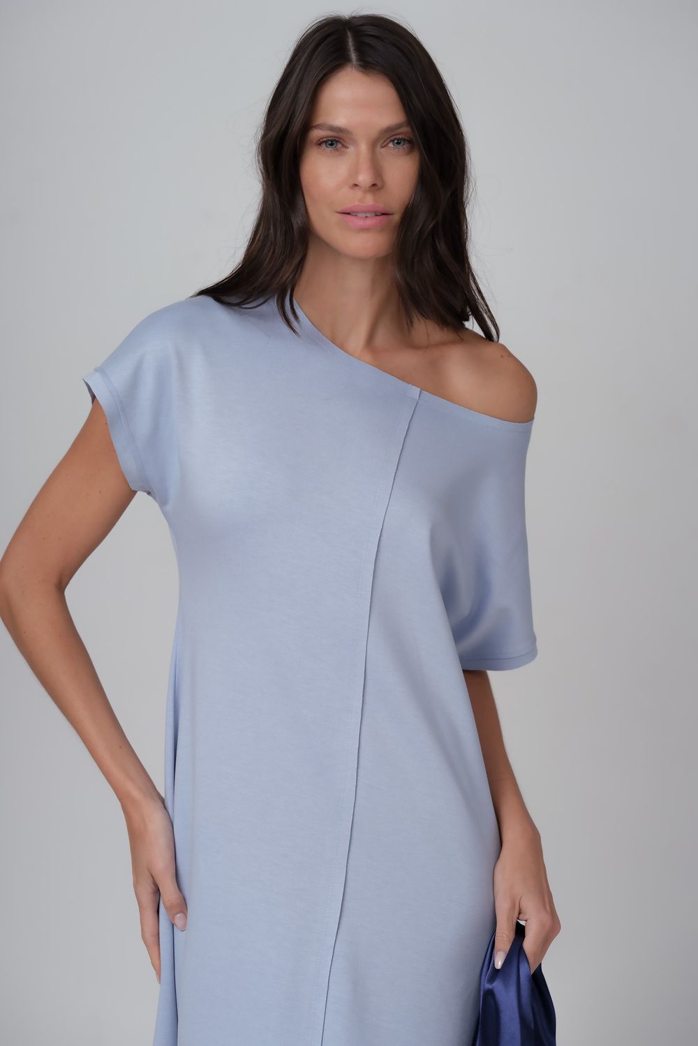 Vestido Malha Azul Camila