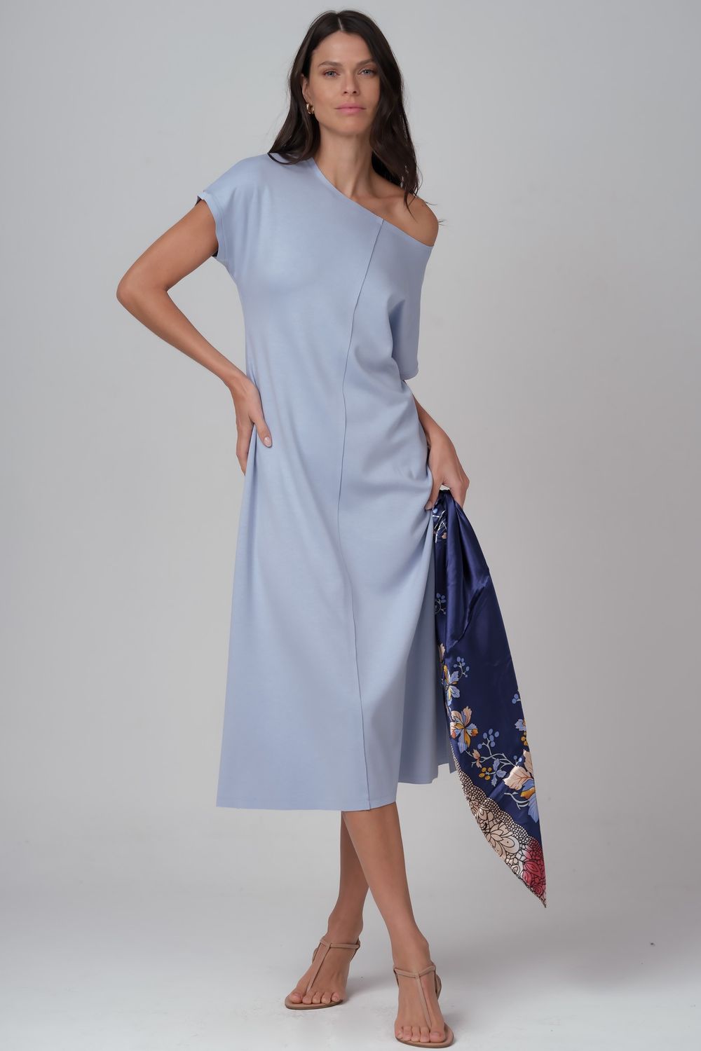 Vestido Malha Azul Camila