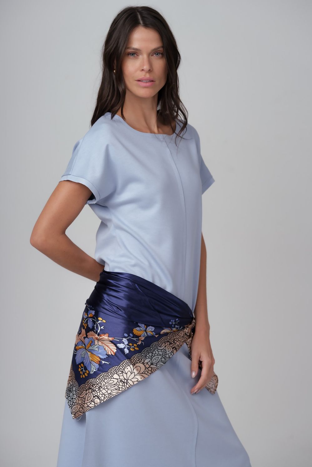 Vestido Malha Azul Camila